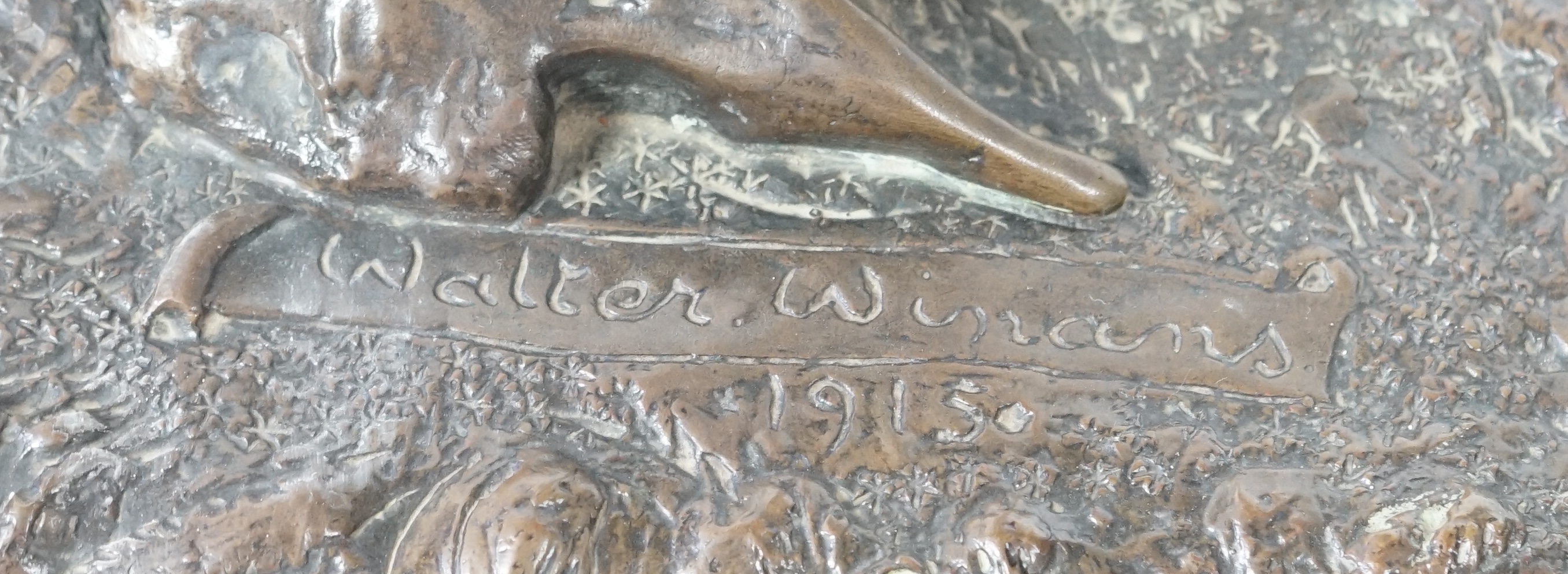 Walter Winans (St. Petersburg, 1852-Parsloe Park, Essex, 1920), a cast bronze of the artist, as a cowboy, riding the Arab stallion Skowronek, 50cm wide, 66cm high, overall 79.5cm high